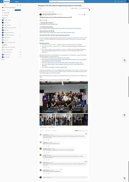 Document: Organized the US developer portal hackathon