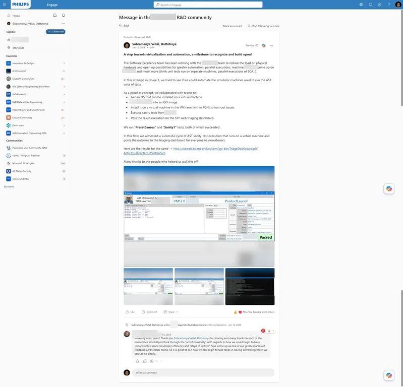 Document: Led a proof of concept to run ultrasound tests on virtual machines