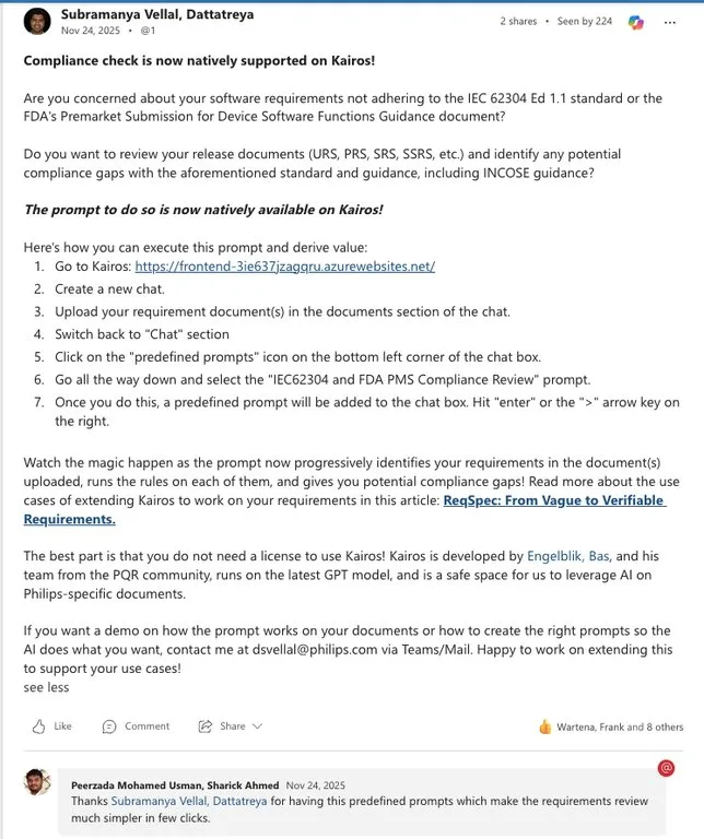 Document: Brought compliance checks into the company AI platform